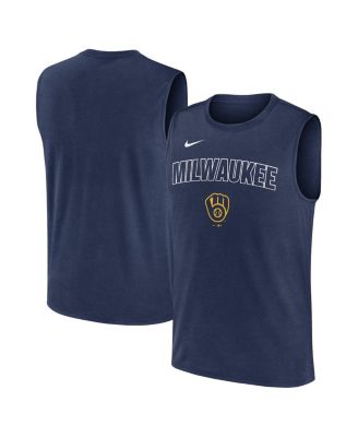 Nike - Men's Navy Milwaukee Brewers Knockout Performance Muscle Tank Top