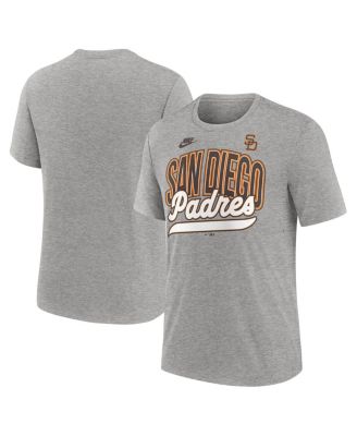 Nike - Men's Heather Gray San Diego Padres Cooperstown Collection Retro Tri-Blend T-Shirt