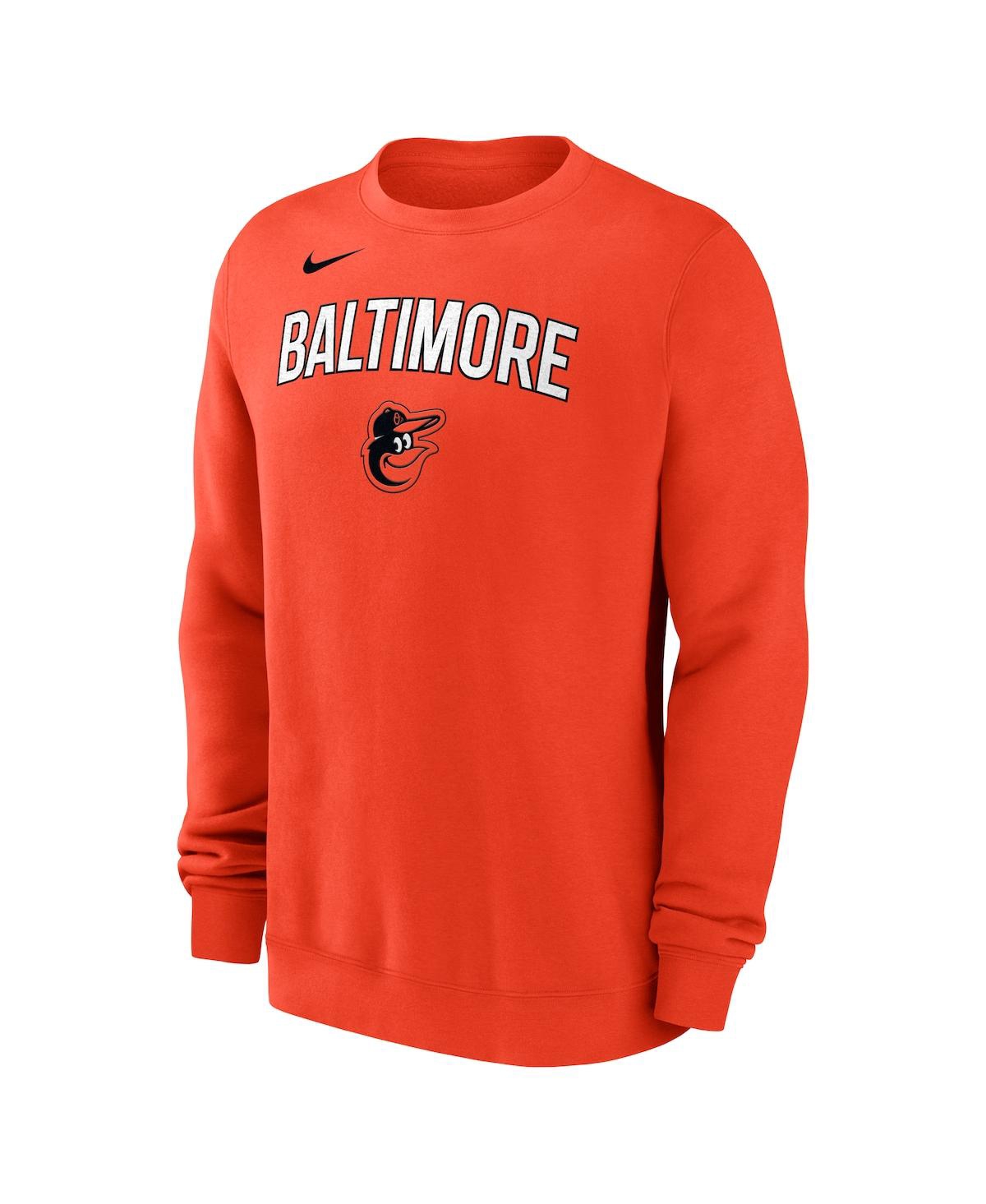 Nike Orange Baltimore Orioles Pullover Sweatshirt In Orange