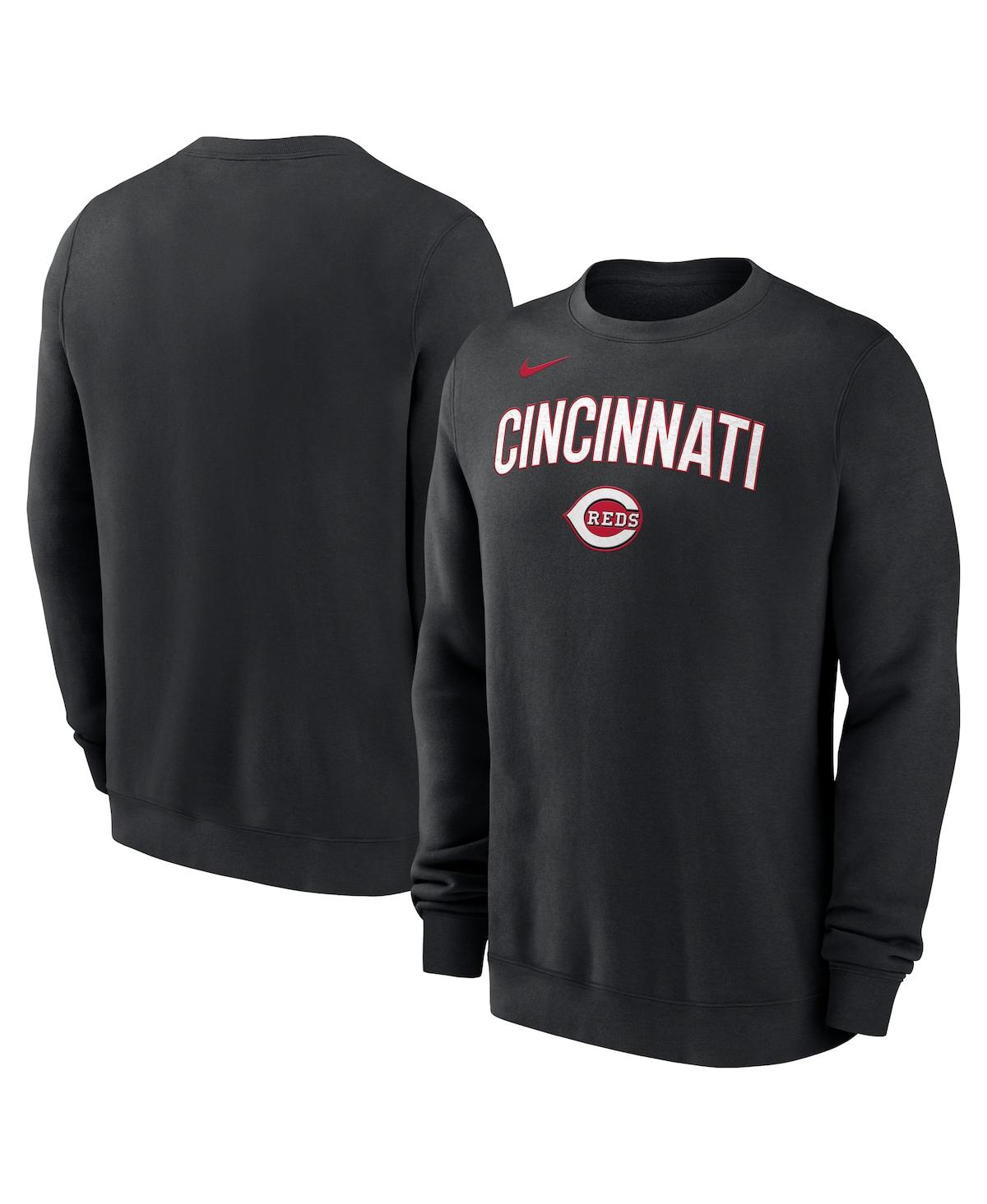 Nike Black Cincinnati Reds Pullover Sweatshirt In Black