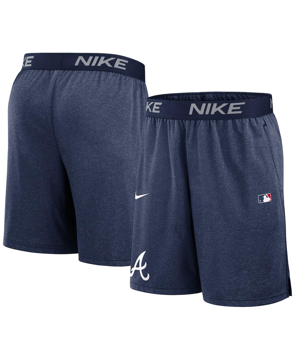 Nike Men's Navy Atlanta Braves Authentic Collection Performance Knit Shorts In Navy