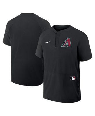 Nike - Men's Black Arizona Diamondbacks Authentic Collection Raglan Short Sleeve Windshirt