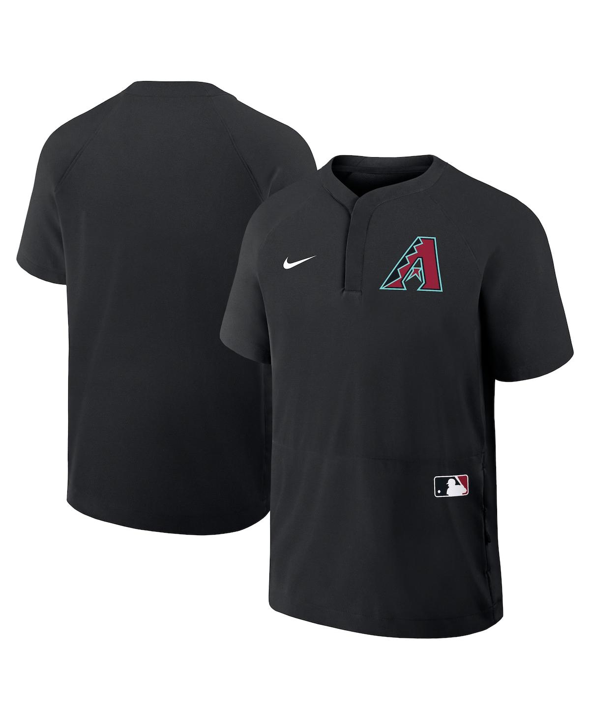 Nike Men's Black Arizona Diamondbacks Authentic Collection Raglan Short Sleeve Windshirt - Black