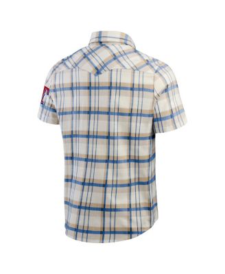 Men's Royal Texas Rangers Plaid Full-Snap Shirt