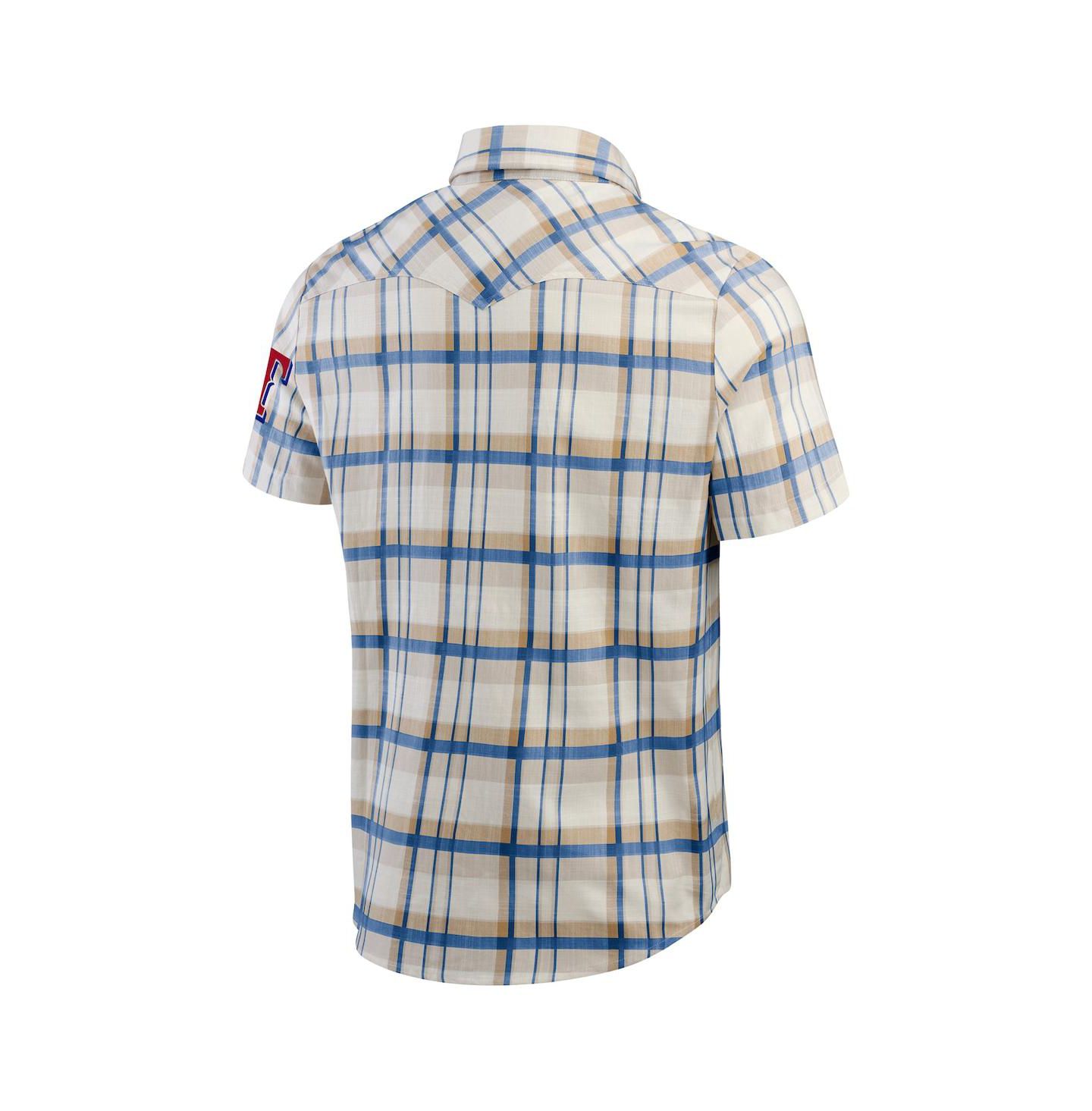Мужская рубашка Fanatics Royal Texas Rangers Plaid Full-Snap — фото 3