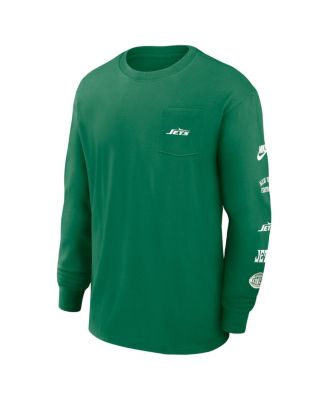 Men's Green New York Jets Rewind Heavy Max 90 Pocket Long Sleeve T-Shirt