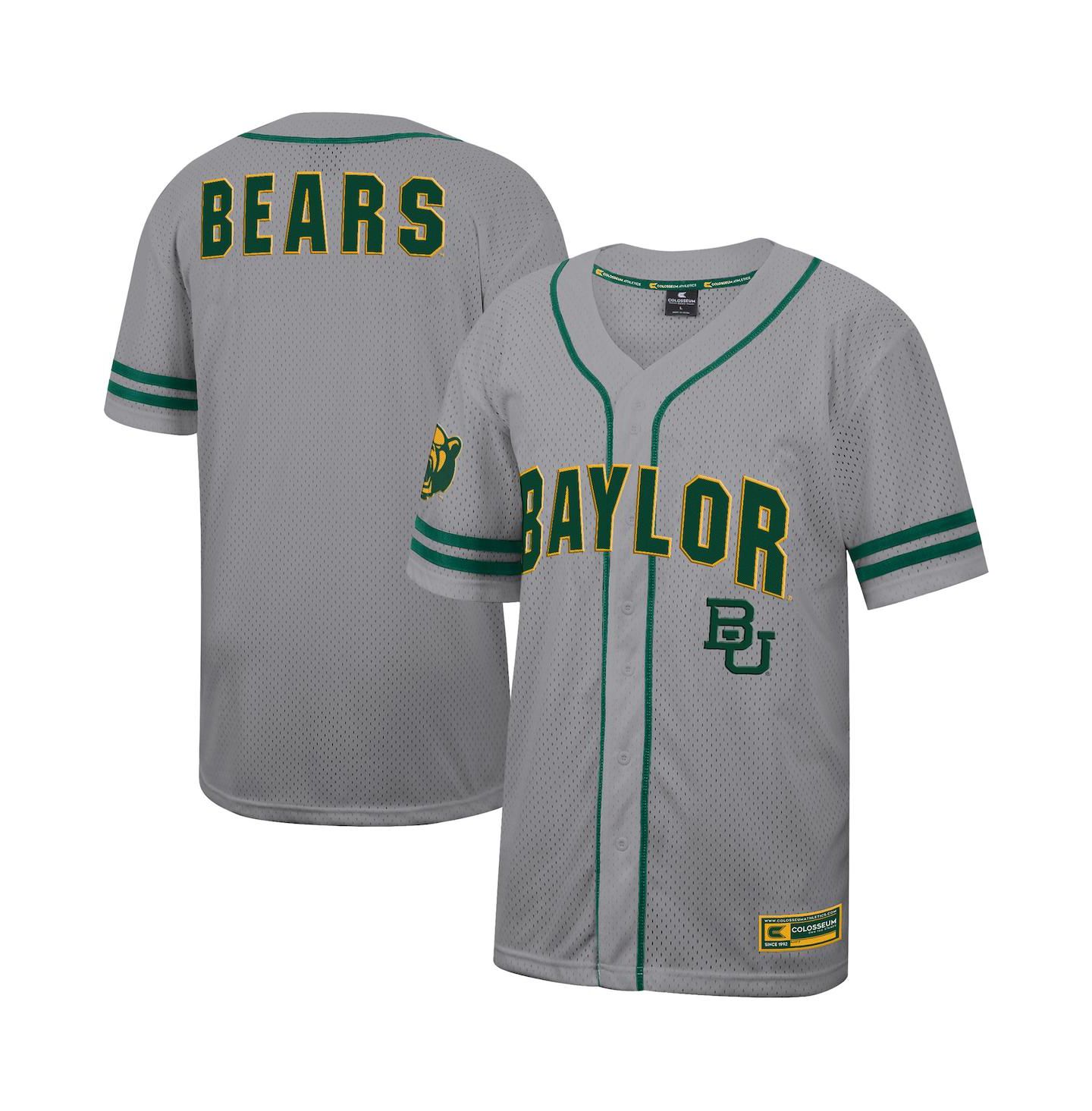 Мужской топ Colosseum Gray Baylor Bears Free Spirited Baseball Jersey — фото 1