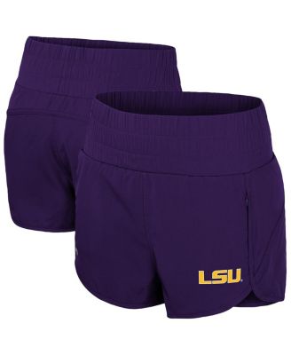 Colosseum - Women's Purple LSU Tigers Stop By Smocked High Waist Shorts