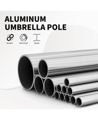 10FT Patio Umbrella, Outdoor Table Umbrella with Push Button Tilt and Crank, Market Sun Umbrella with 8 Sturdy Ribs