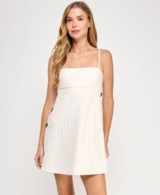 City Studios - Juniors' Side-Button Empire-Waist Dress