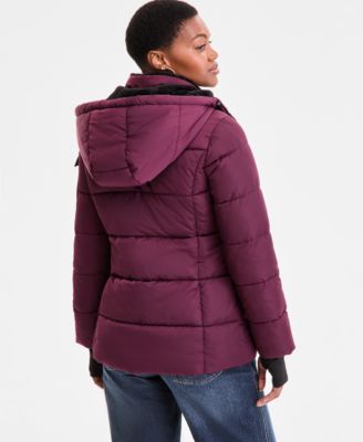 Women's Faux-Fur-Trim Hooded Puffer Coat