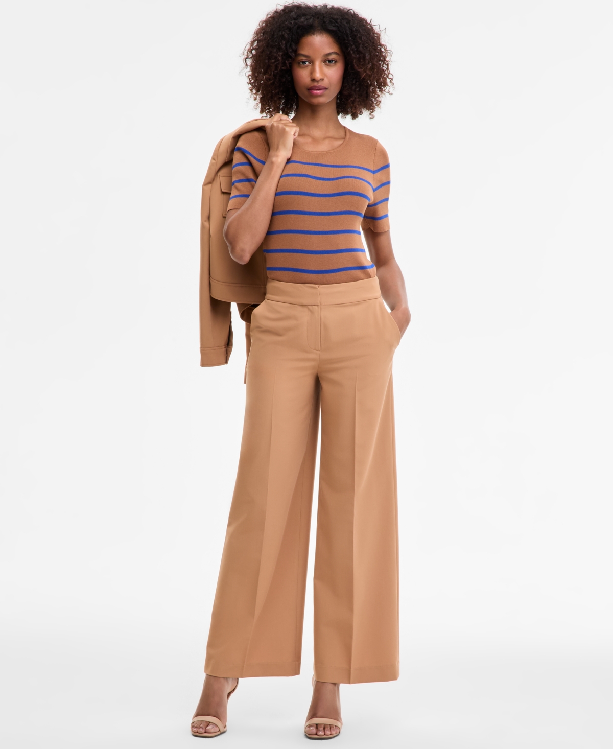 Women's Mid-Rise Wide-Leg Pants - Camel