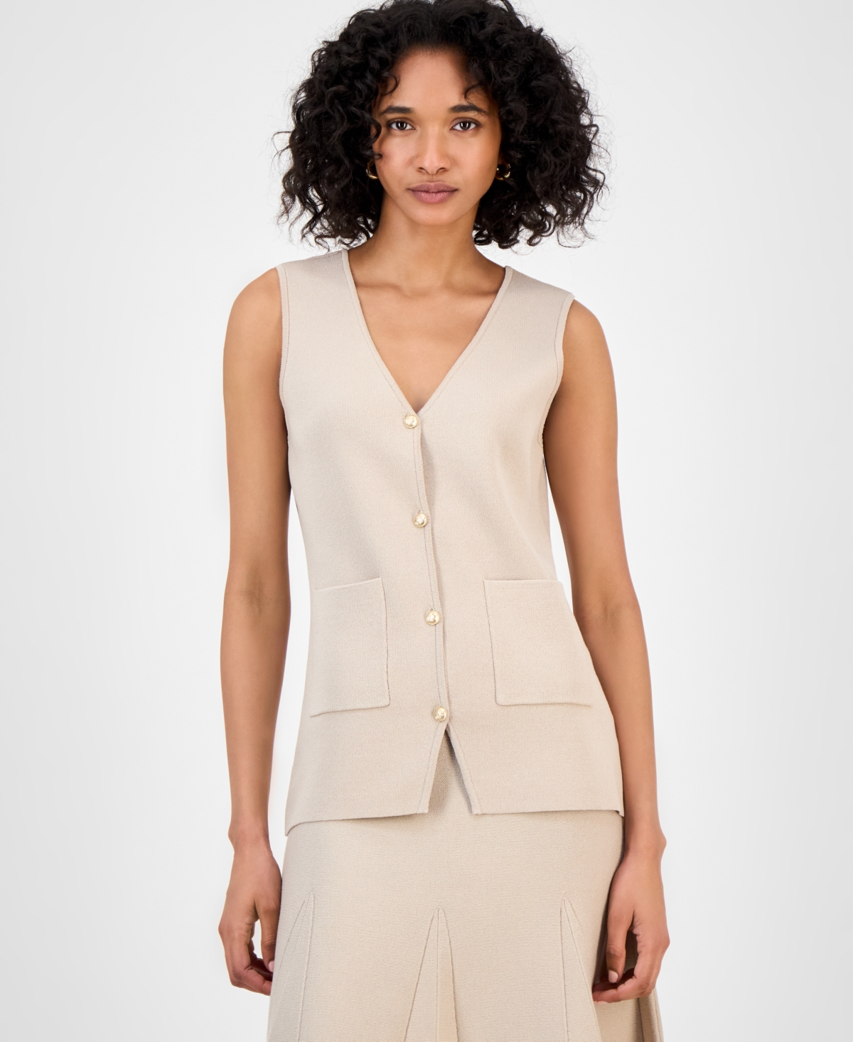 Women's Sweater Vest - Sand