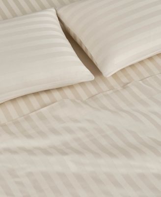 Damask Stripe 300-Thread Count Cotton Sateen 3-Pc. Sheet Set, Twin
