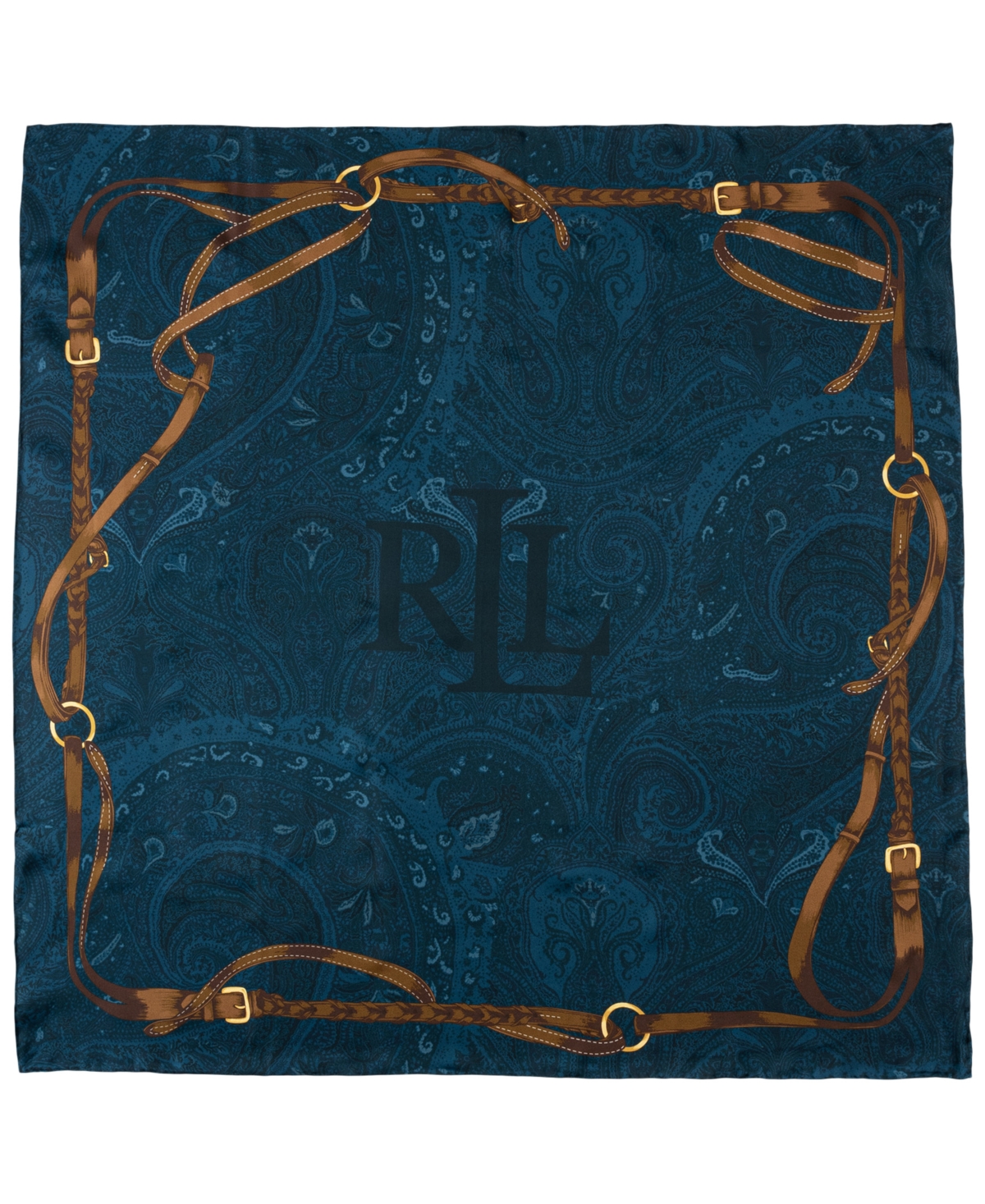 RALPH LAUREN EQUESTRIAN PAISLEY SQUARE SCARF 