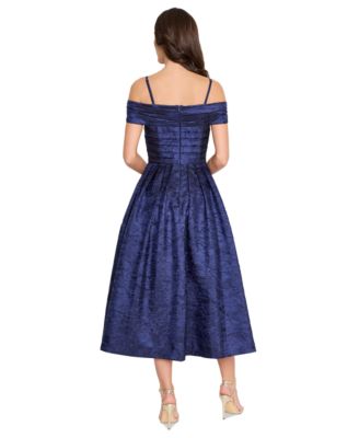 Women's Crushed Taffeta Off-The-Shoulder Dress