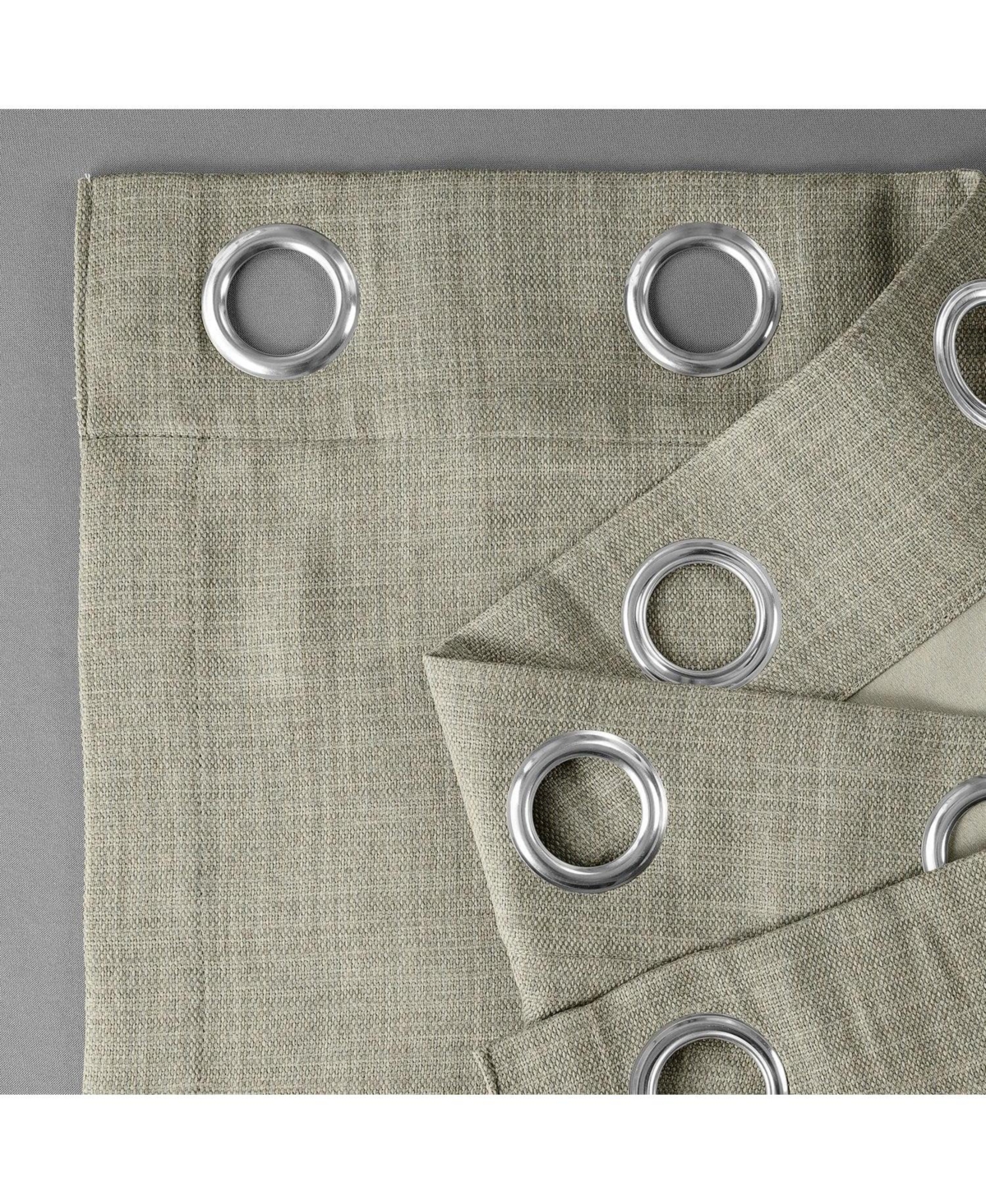 Half Price Drapes Grommet Textured Faux Linen Room Darkening Curtain In Brown