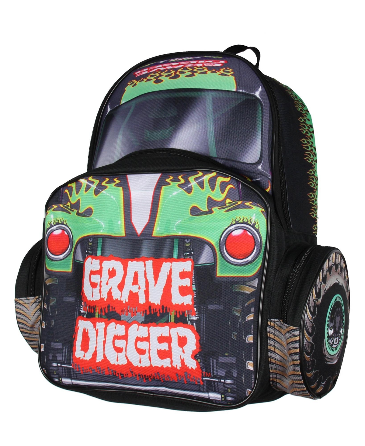 Backpack Grave Digger Truck 3D Character School Book Bag