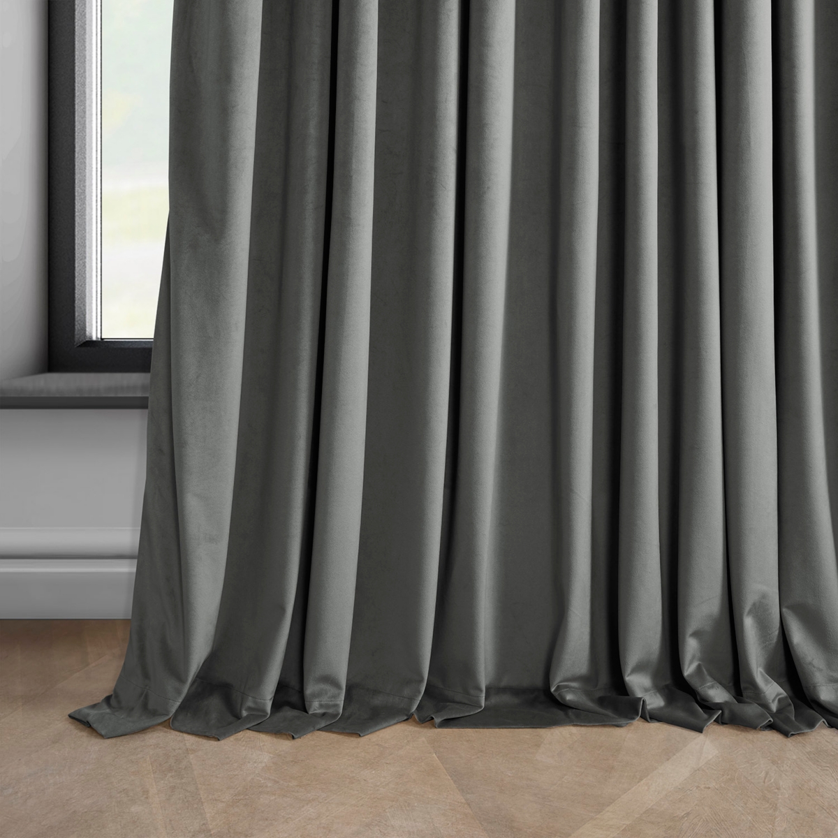 Half Price Drapes Extra Wide Heritage Plush Velvet Room Darkening Curtain