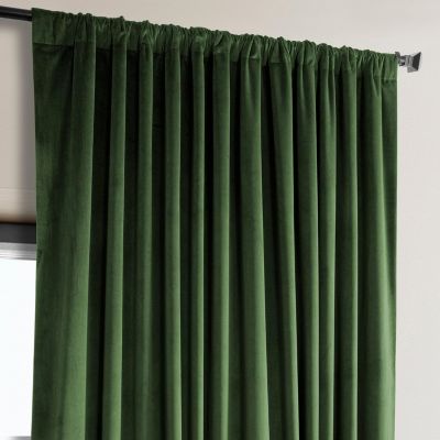 Extra Wide Heritage Plush Velvet Room Darkening Curtain