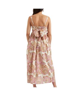 Maternity Ripe Hope Tie Back Linen Dress