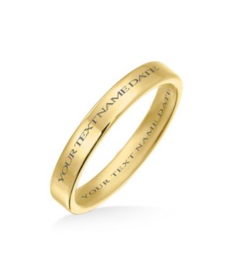 Plain Simple Thin Flat Band Rings Polished Titanium Comfort Fit 3MM