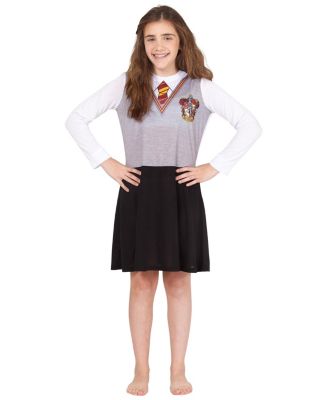 Big Girls Hermione Gryffindor Uniform Long-Sleeve Nightgown Pajama