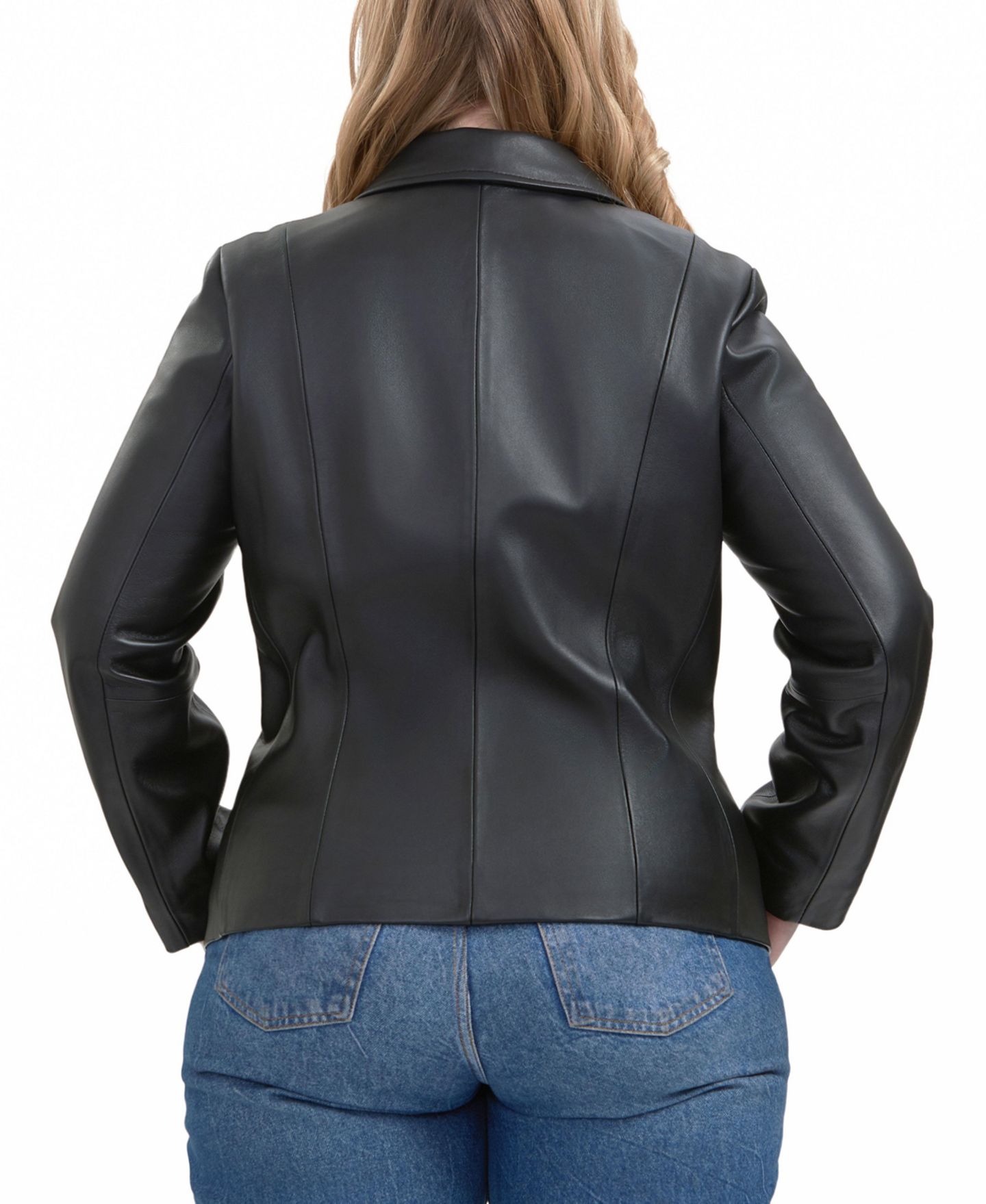 Женская куртка BGSD Plus Size Norah Leather Blazer, цвет: Чёрный — фото 5