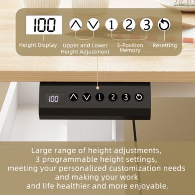 63 in. W L- Shaped Adjustable Height Desk Ergonomic Stand Up Desk White Home Office Sit With Memory Preset Controller