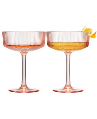Khen Art Deco Shatterproof Coupe Glasses, Set of 2