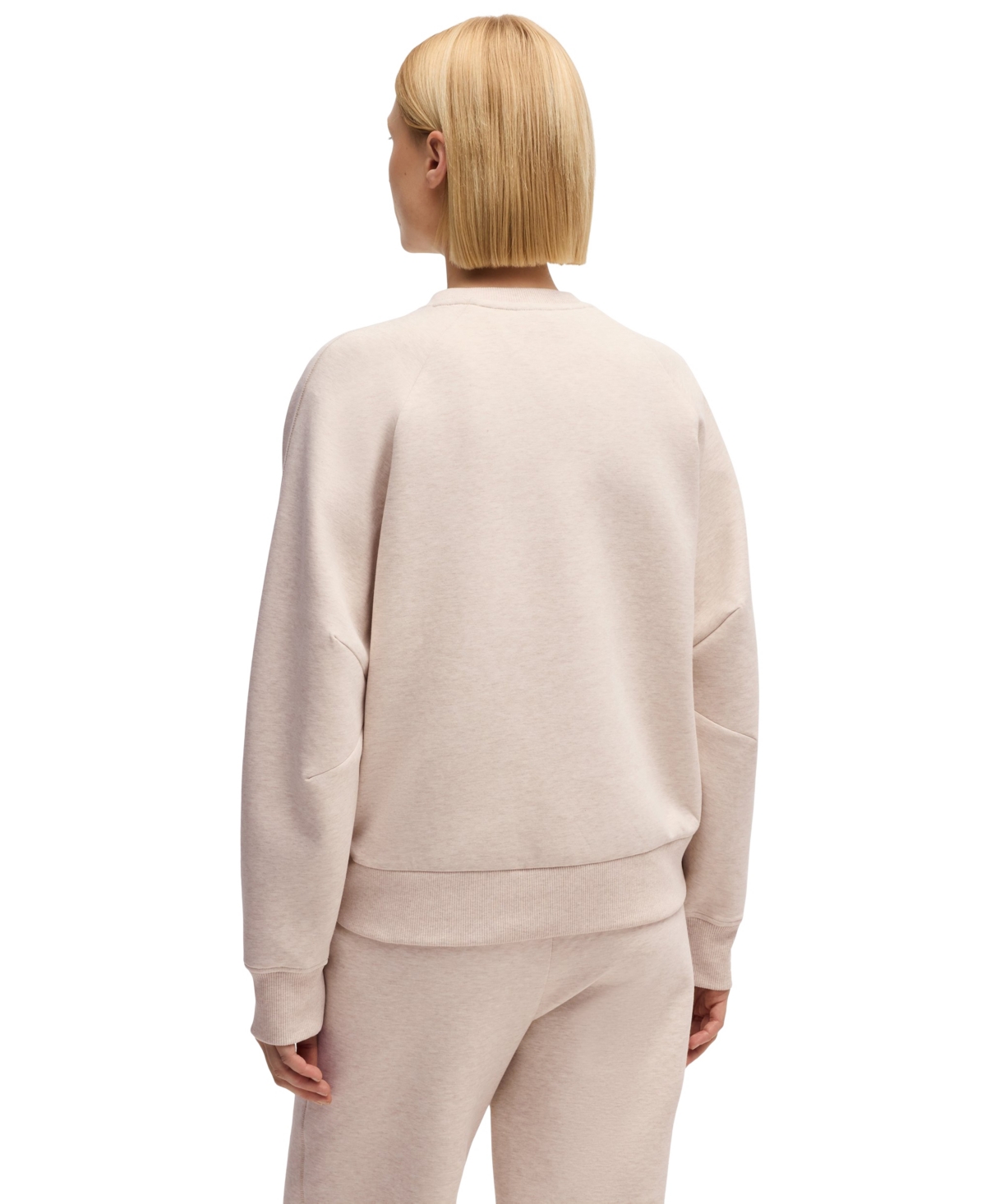 Hugo Boss Boss By  Women's Melange Cotton-blend Sweatshirt In Open White