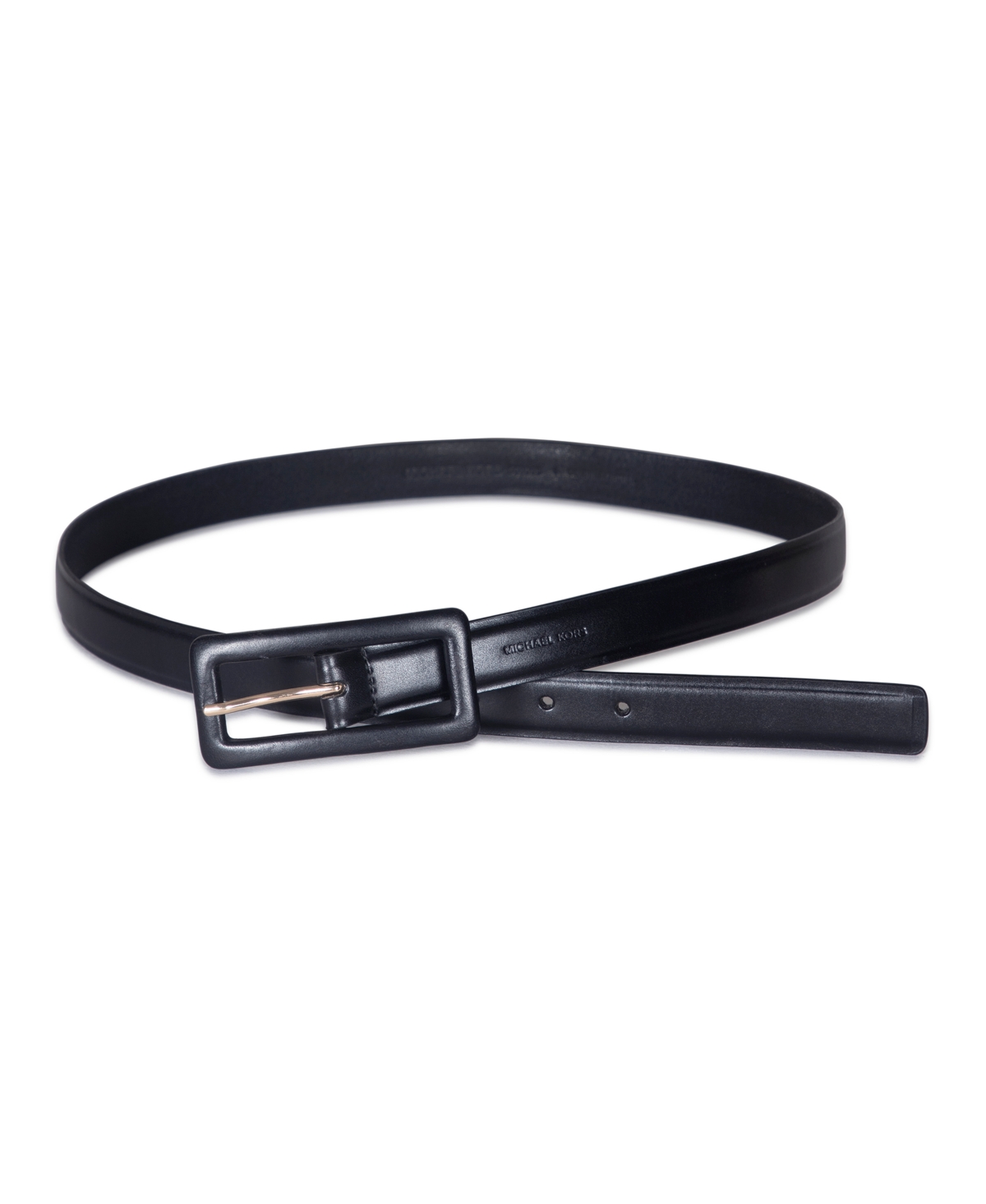 Michael Kors Women's Leather Covered Buckle Belt In Black
