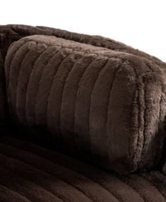 41" Jorvien Modern Chenille Power Swivel Glider Recliner with Pillows