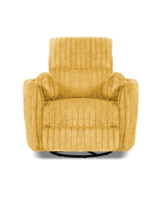 41" Jorvien Modern Chenille Power Swivel Glider Recliner with Pillows