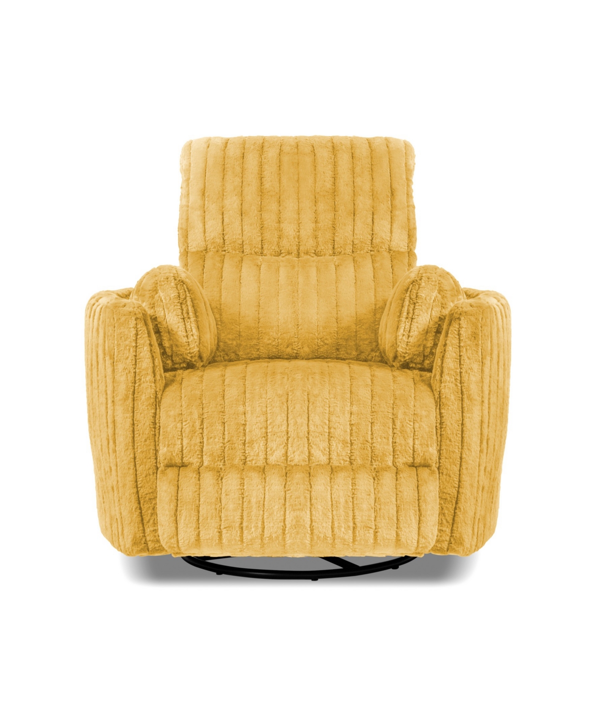 Furniture Of America 41" Jorvien Modern Chenille Power Swivel Glider Recliner With Pillows In Yellow