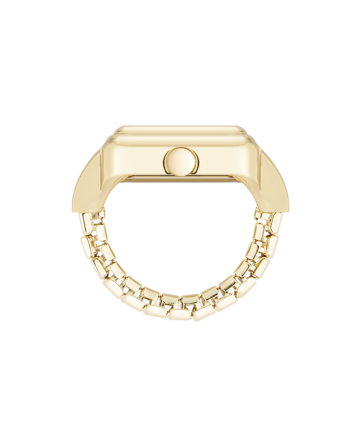 Nine West Women's Quartz Polished Square Gold-tone Metal Alloy Ring Watch, 21mm In Gold-tone