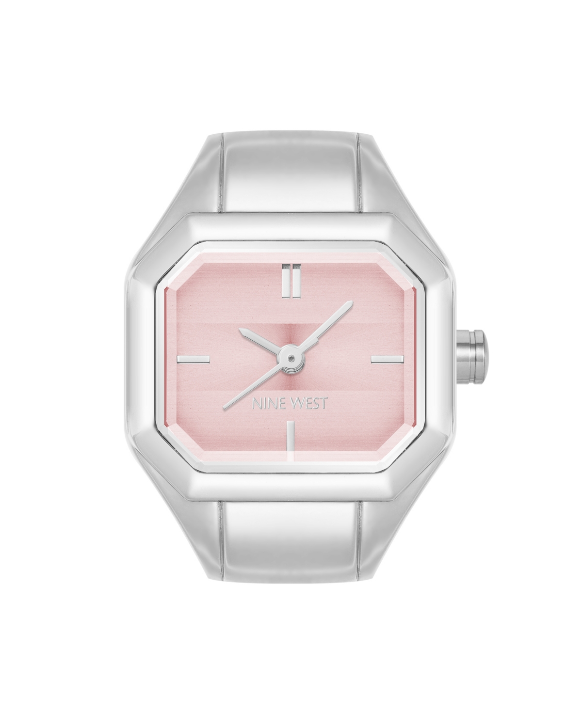 Women's Quartz Iconic Pink and Silver-Tone Metal Alloy Ring Watch, 22mm - Pink, Silver-Tone