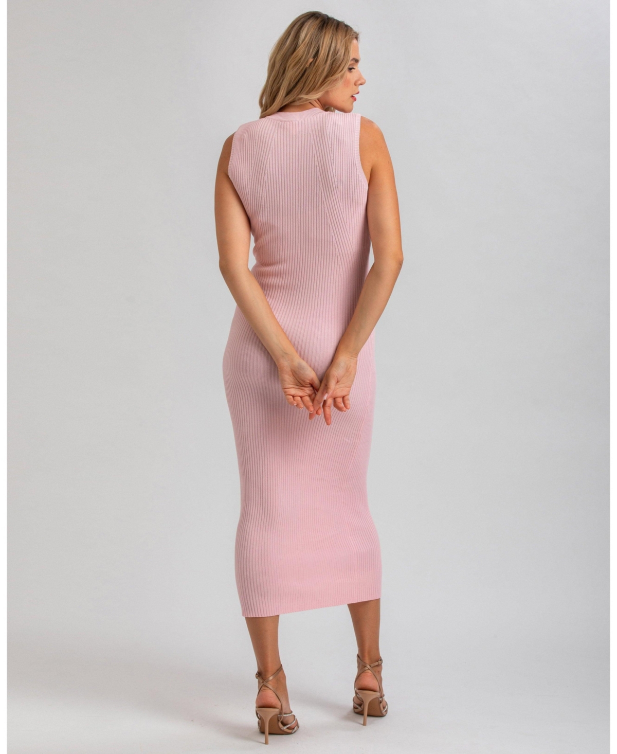 Pietro Brunelli Maternity Maternity Sleeveless Fitted Rib Knit Iris Dress In Peony