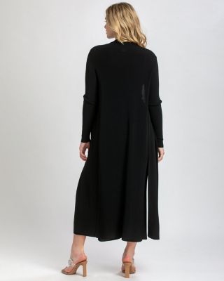 Maternity Viscose Knit Side Slits Maxi Tulip Cardigan