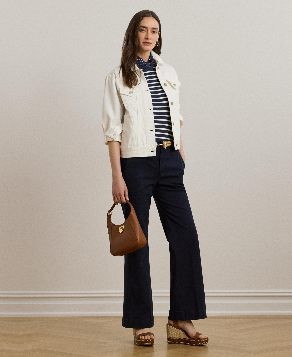 Shop Ralph Lauren Women's Stretch Cotton Chino Flare Pants