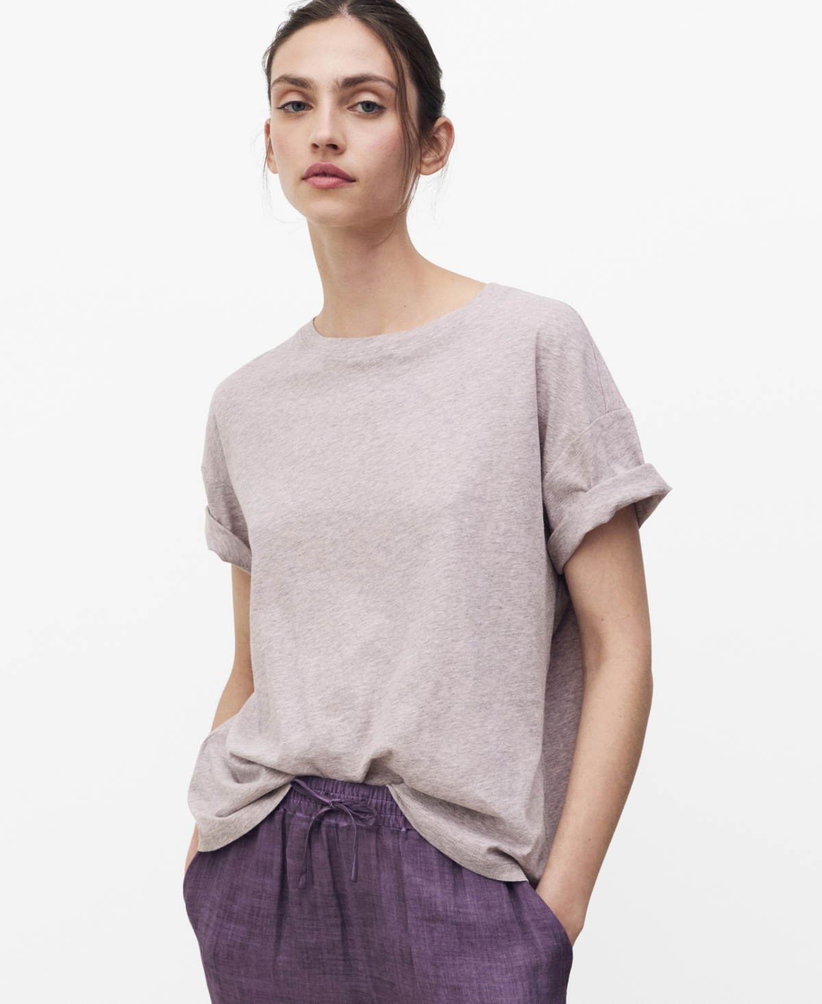 Mango Women's Short-sleeved Cotton T-shirt In Lilac