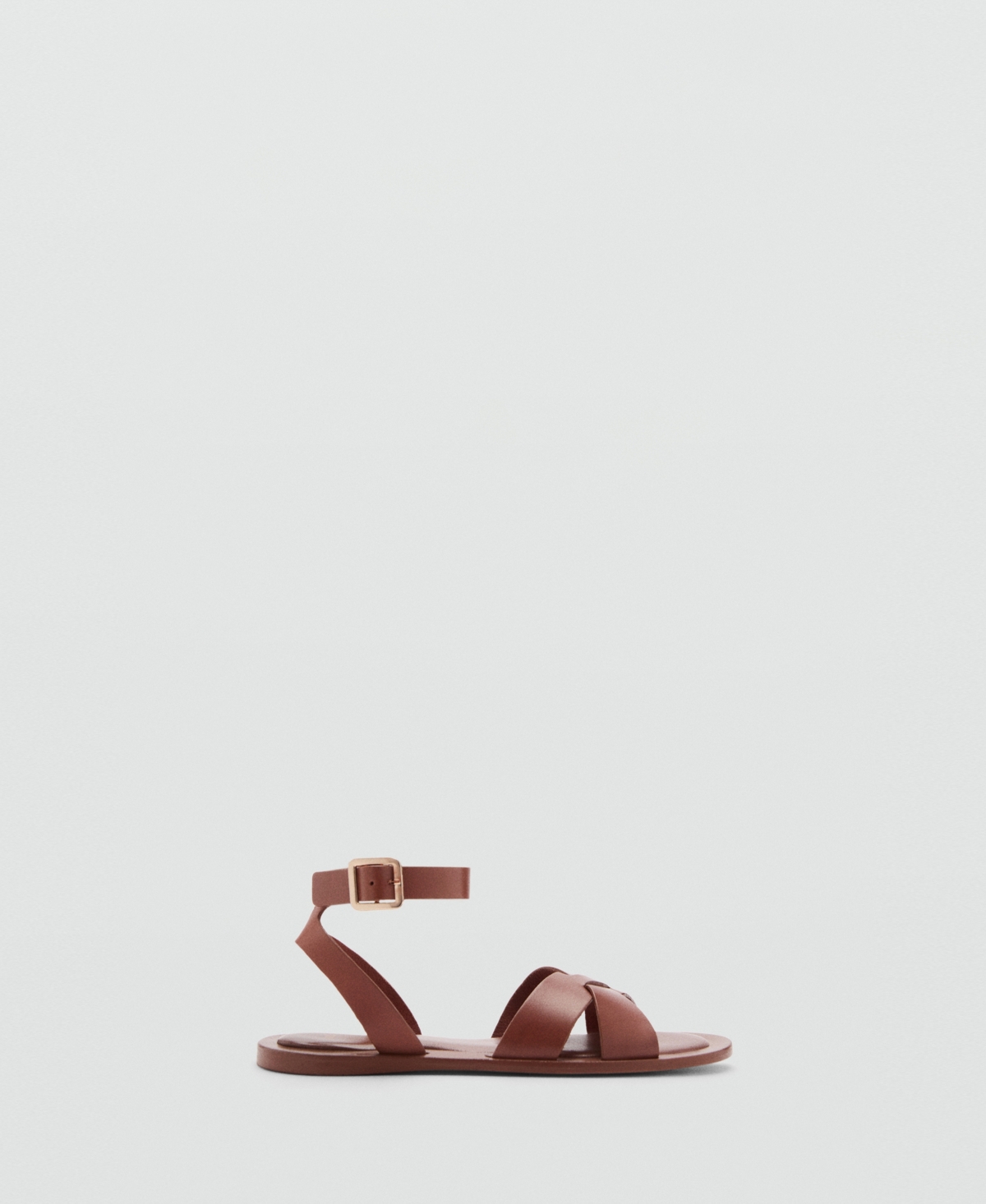 Shop Mango Women's Buckle Strap Leather Sandals