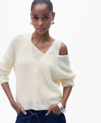 MANGO - Women's V-Neck Knit Sweater