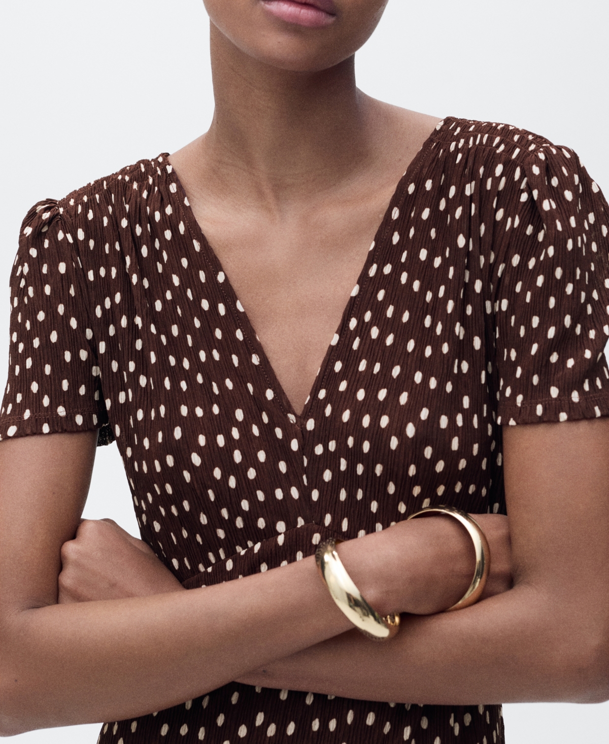 Shop Mango Women's Midi Floral Dress In Brown