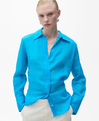 MANGO - Women's Regular Ramie Shirt