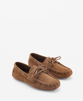 MANGO - Women's Suede Boat Shoes