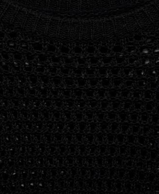 Women's Short-Sleeved Openwork Knitted Sweater