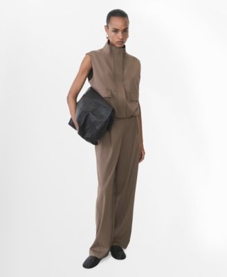 MANGO - Women's Pocketed Oversized Gilet Coat