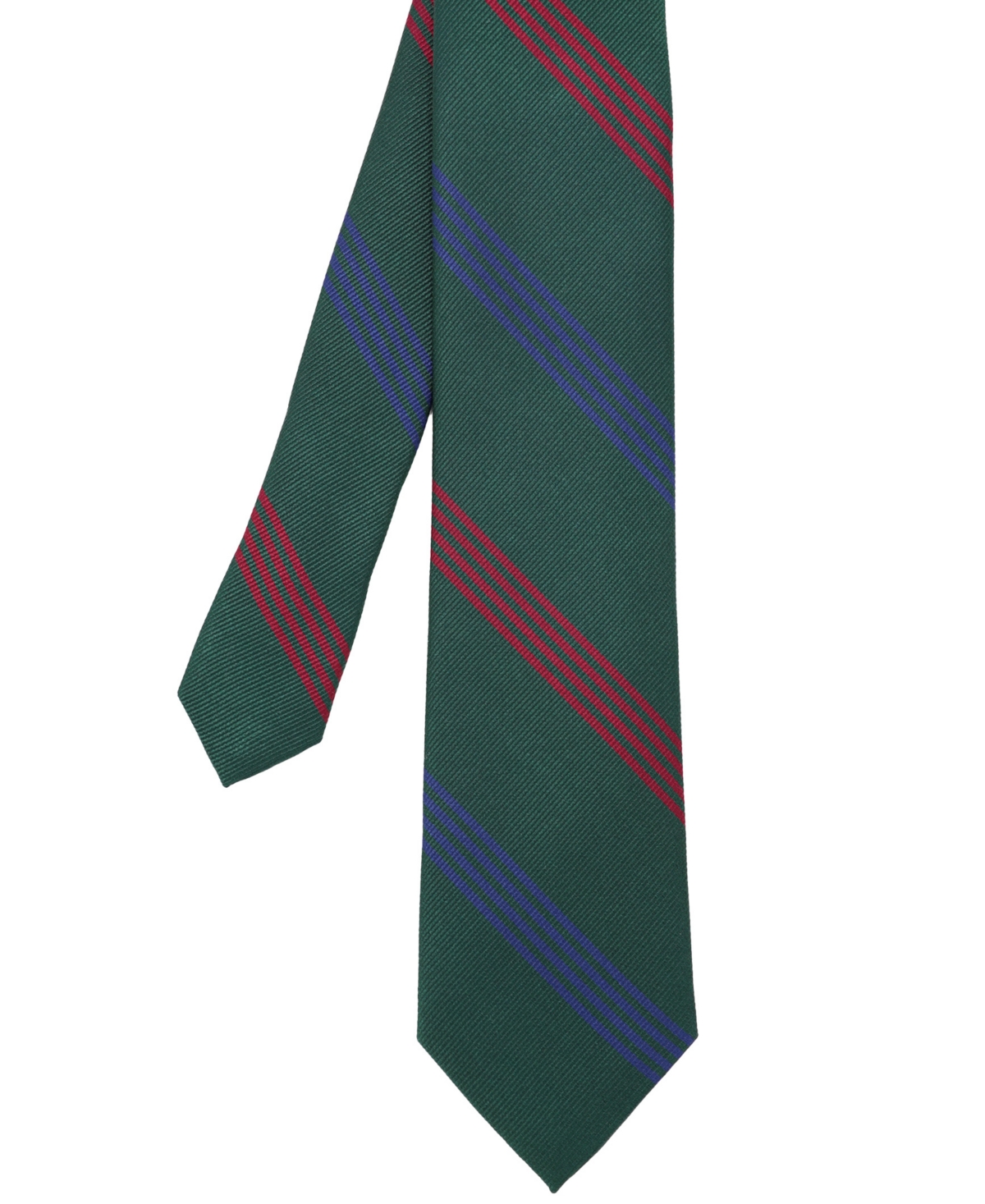 Men's Stripe Silk Tie - Hunter Green Navy