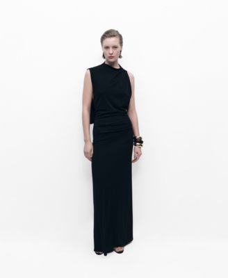 MANGO - Women's Side Slit Draped Dress